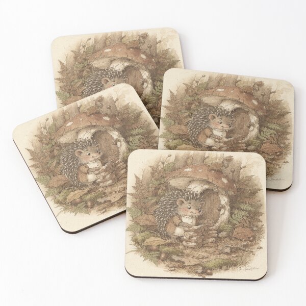 Item preview, Hedgehog Folk Stacking Firewood designed and sold by PictorialWhimsy.