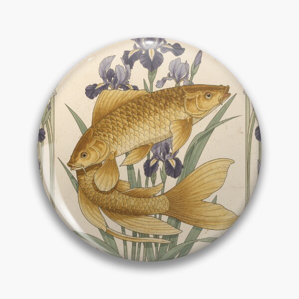 Item preview, Art Nouveau Golden Koi Panel designed and sold by PictorialWhimsy.