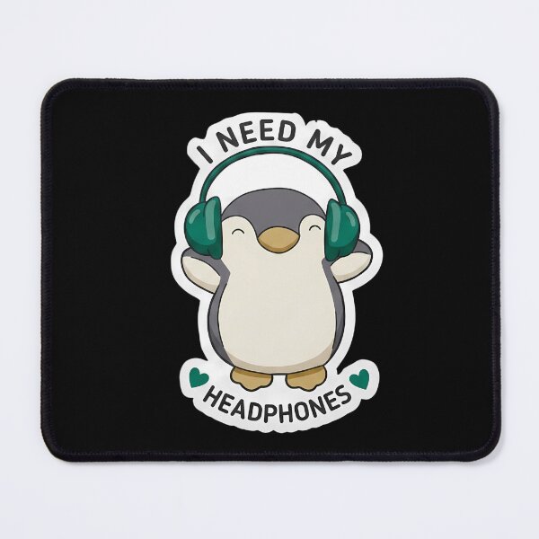 Item preview, ADHD I Need My Headphones Cute Kawaii Penguin Neurodivergent Awareness Humor Quote designed and sold by Marti’s Shop Corner.