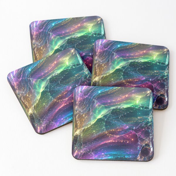 Item preview, Aurora Glass Iridescent Cosmic Texture | Holographic Northern Lights Crystal designed and sold by Extravanganzza.