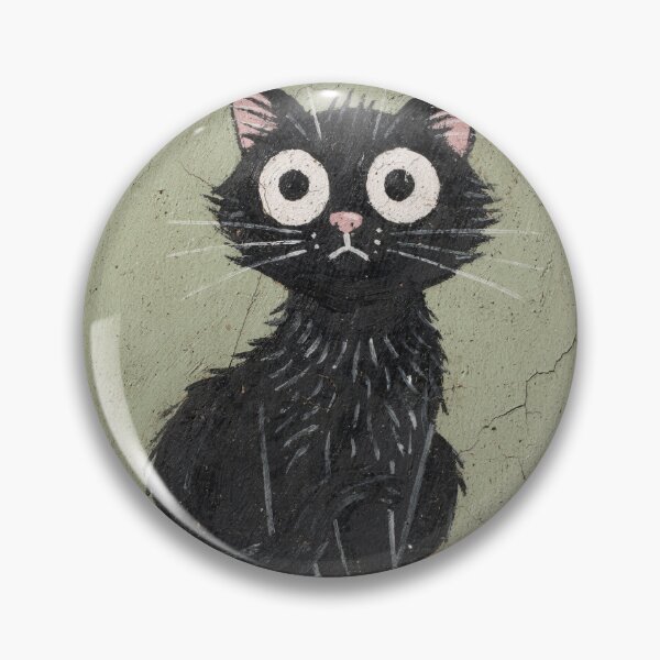 Item preview, Startled Black Cat Folk Art designed and sold by PictorialWhimsy.