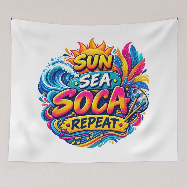 Item preview, Sun Sea Soca Repeat – Caribbean Music Lover Design designed and sold by CaribChroma.