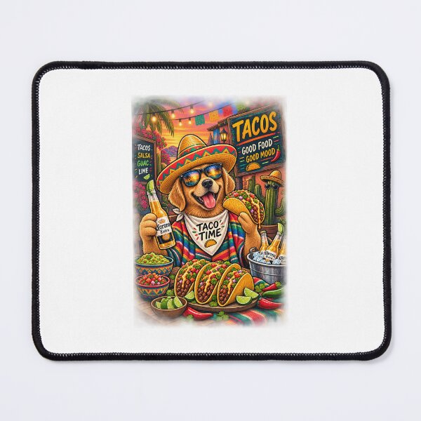 Item preview, Vintage Taco Dog Mexican Food Retro Illustration designed and sold by lovepower.