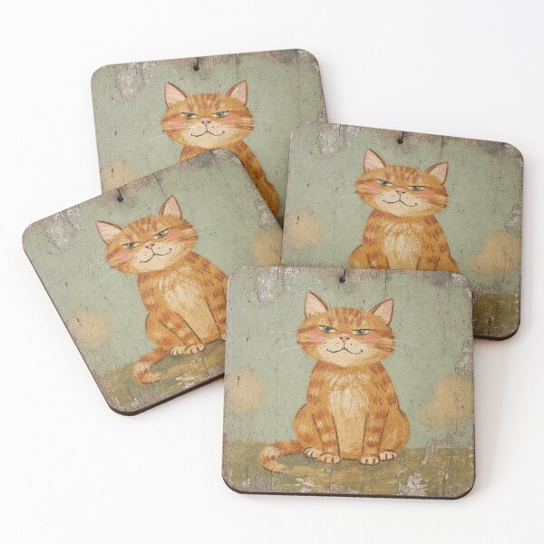 Item preview, Smug Orange Tom Folk Painting designed and sold by PictorialWhimsy.