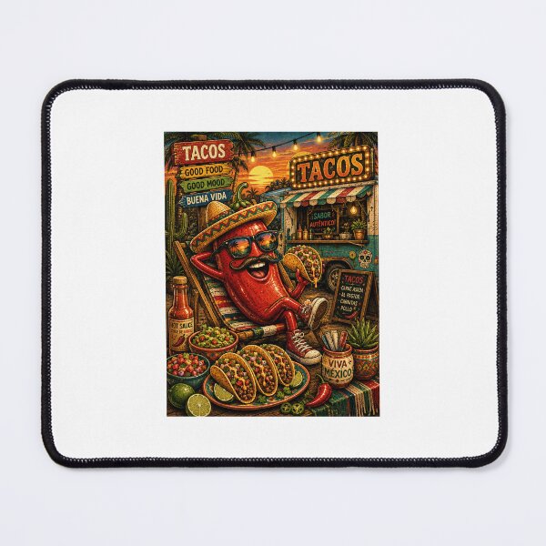 Item preview, Vintage Chili Pepper Taco Mexican Food Illustration designed and sold by lovepower.