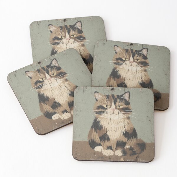 Item preview, Suspicious Tortoiseshell Folk Art designed and sold by PictorialWhimsy.