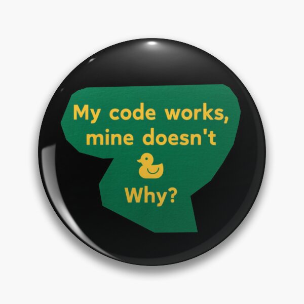 Artikelvorschau, Lustiger Programmierer-Aufkleber: Mein Code funktioniert, meiner nicht – mit Gummiente als Debugging-Witz entworfen und verkauft von KanDa-Shop.