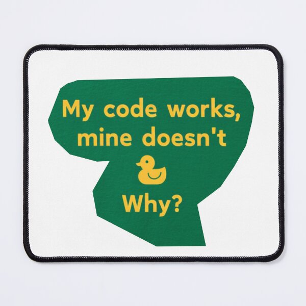 Artikelvorschau, Lustiger Programmierer-Aufkleber: Mein Code funktioniert, meiner nicht – mit Gummiente als Debugging-Witz entworfen und verkauft von KanDa-Shop.