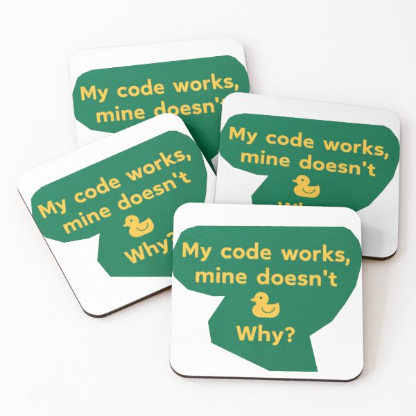 Item preview, Funny Programming Sticker: My Code Works, Mine Doesn't With Rubber Duck Debugging Joke designed and sold by KanDa-Shop.