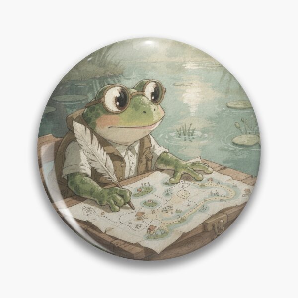 Item preview, Frog Cartographer of the Pond designed and sold by PictorialWhimsy.