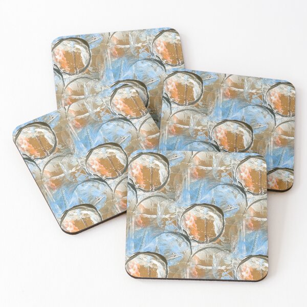 Item preview, Painterly Circle Pattern in Brown and Blue designed and sold by Artistestella.
