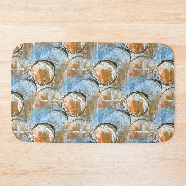 Item preview, Painterly Circle Pattern in Brown and Blue designed and sold by Artistestella.