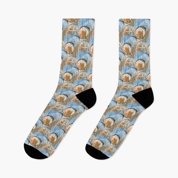 Item preview, Painterly Circle Pattern in Brown and Blue designed and sold by Artistestella.