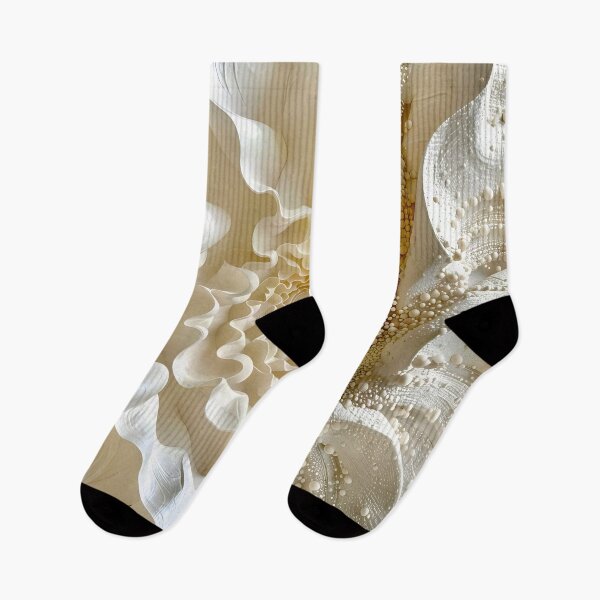 Item preview, Intricate Organic Abstract Design in Ivory and White designed and sold by Vicky Brago-Mitchell®.