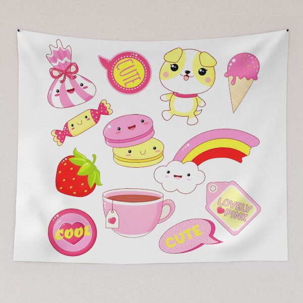 Item preview, Charming Pink & Sweet Kawaii Sticker Collection designed and sold by shopitretanslim.