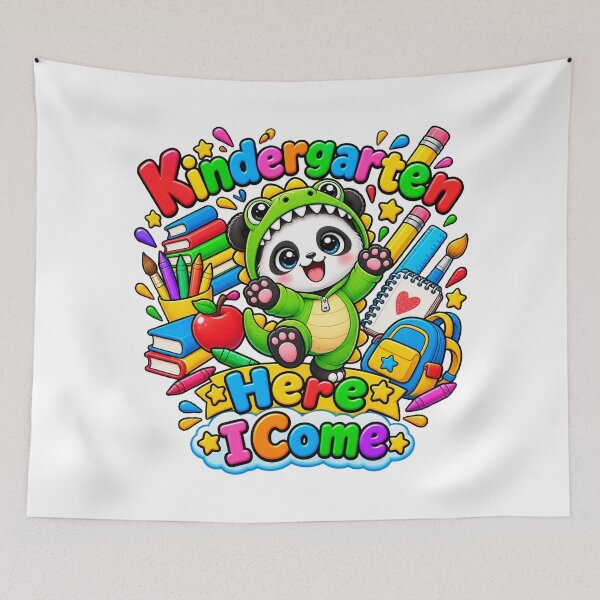 Item preview, Kindergarten First Day Cute Dinosaur Panda designed and sold by QuiteOrbit.