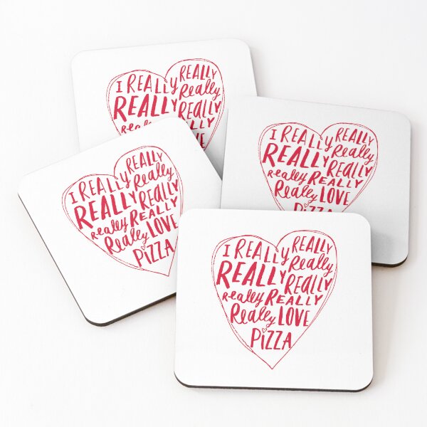 Item preview, I Really Really Love Pizza Heart Text Typography Design designed and sold by artworkathome.