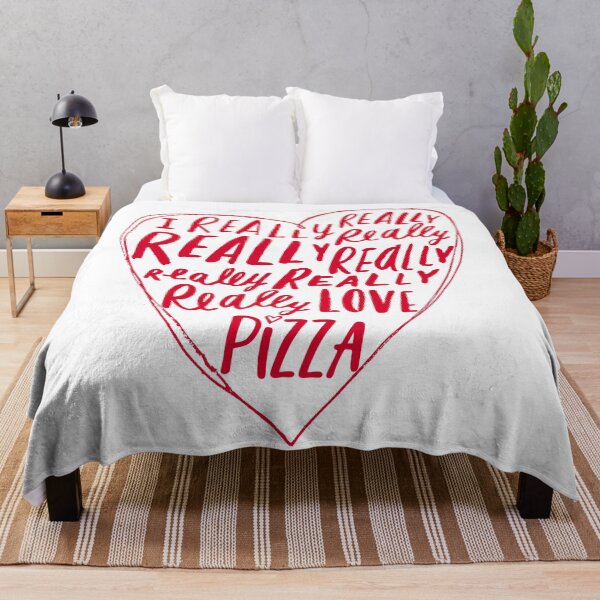 Item preview, I Really Really Love Pizza Heart Text Typography Design designed and sold by artworkathome.