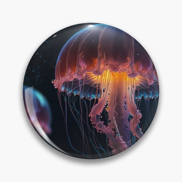 Item preview, Close-up of glowing jellyfish in the deep sea designed and sold by Kochainn.