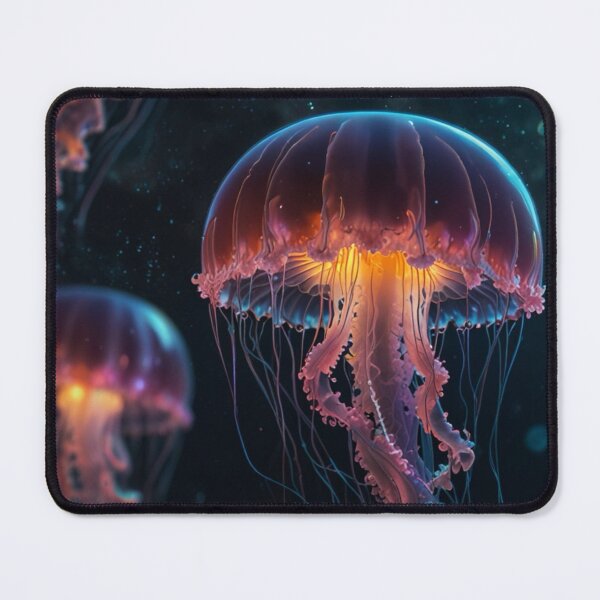 Item preview, Close-up of glowing jellyfish in the deep sea designed and sold by Kochainn.