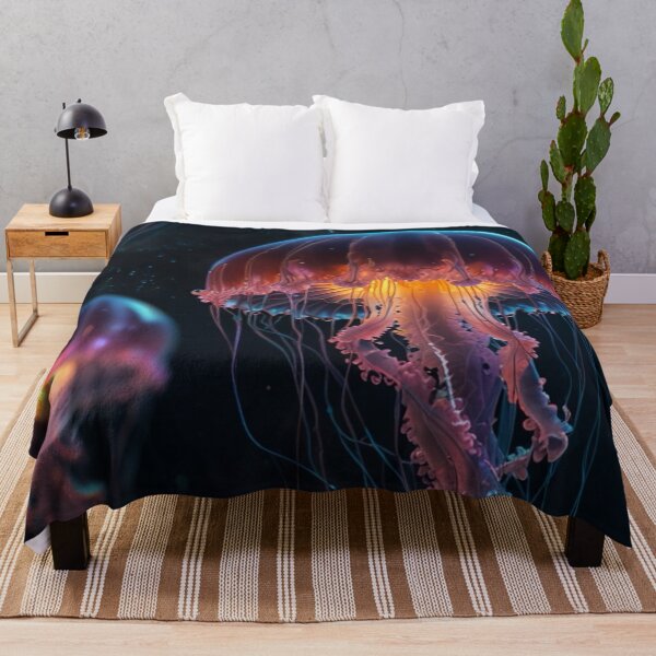 Item preview, Close-up of glowing jellyfish in the deep sea designed and sold by Kochainn.