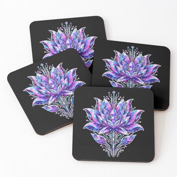 Item preview, Adversarial Cyber Lotus Glitch Art Flower designed and sold by Uglyandcute.