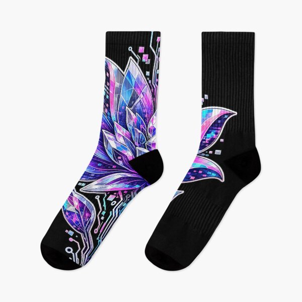 Item preview, Adversarial Cyber Lotus Glitch Art Flower designed and sold by Uglyandcute.