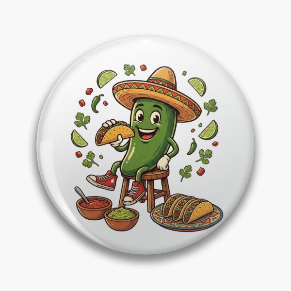 Item preview, Vintage Jalapeño Taco Mexican Food Illustration designed and sold by lovepower.