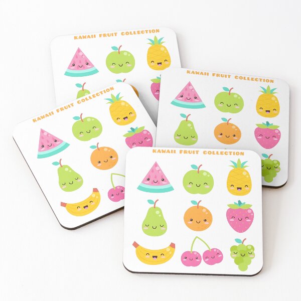 Item preview, Adorable Smiling Fruits Pastel Kawaii Clipart Pack designed and sold by shopitretanslim.