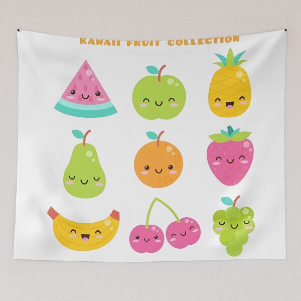 Item preview, Adorable Smiling Fruits Pastel Kawaii Clipart Pack designed and sold by shopitretanslim.
