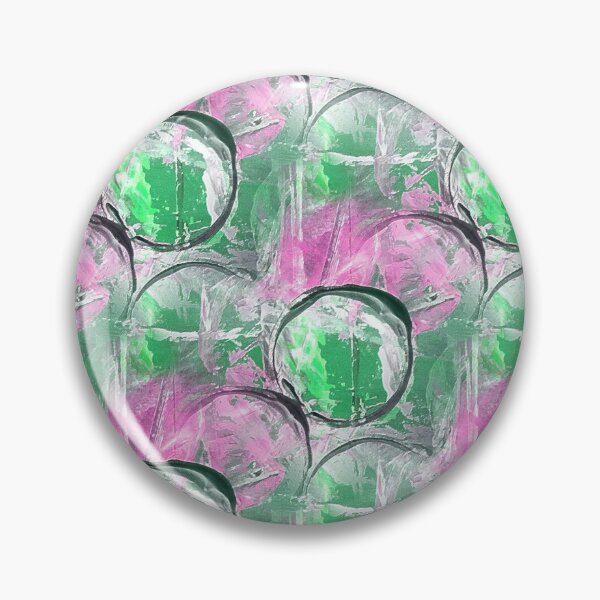 Item preview, Painterly Circle Pattern in Green and Pink designed and sold by Artistestella.