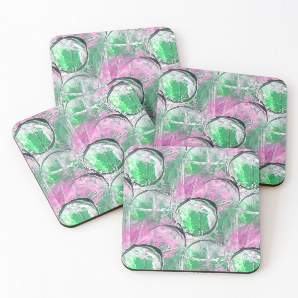 Item preview, Painterly Circle Pattern in Green and Pink designed and sold by Artistestella.