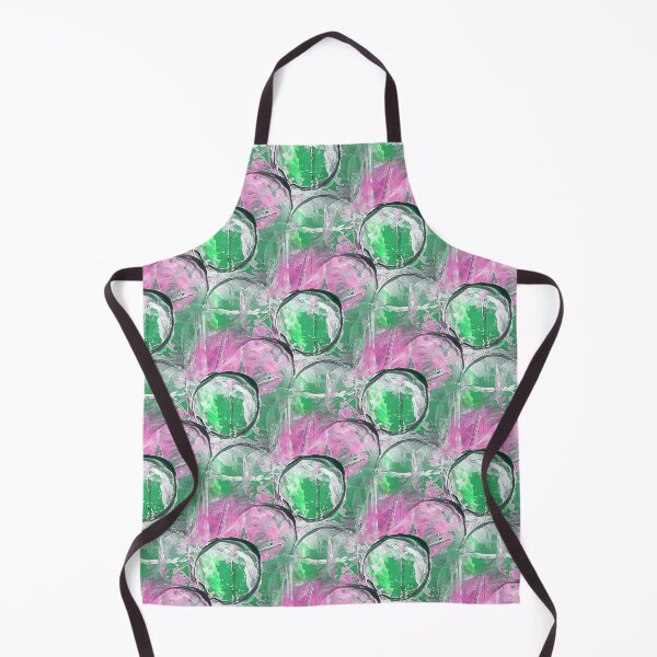 Item preview, Painterly Circle Pattern in Green and Pink designed and sold by Artistestella.
