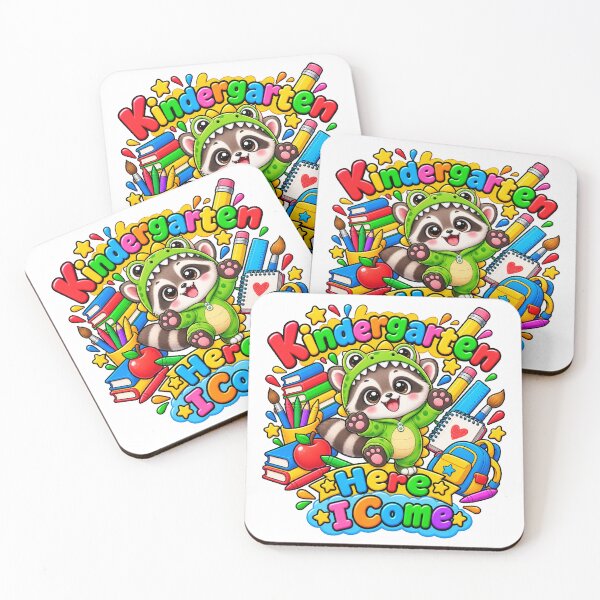 Item preview, Kindergarten Back to School Cute Dinosaur Raccoon School Supplies designed and sold by QuiteOrbit.