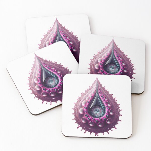 Item preview, Magenta Fractal Teardrop with Pearls designed and sold by RAGANADesign.