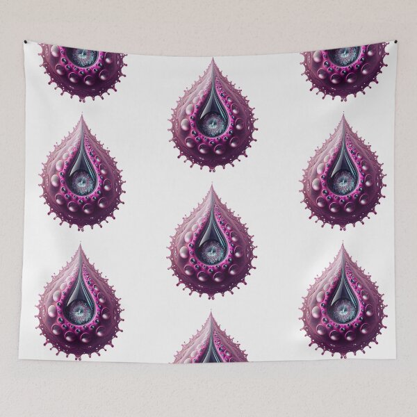 Item preview, Magenta Fractal Teardrop with Pearls designed and sold by RAGANADesign.