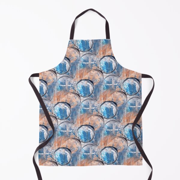 Item preview, Painterly Circle Pattern in Blue and Peach designed and sold by Artistestella.