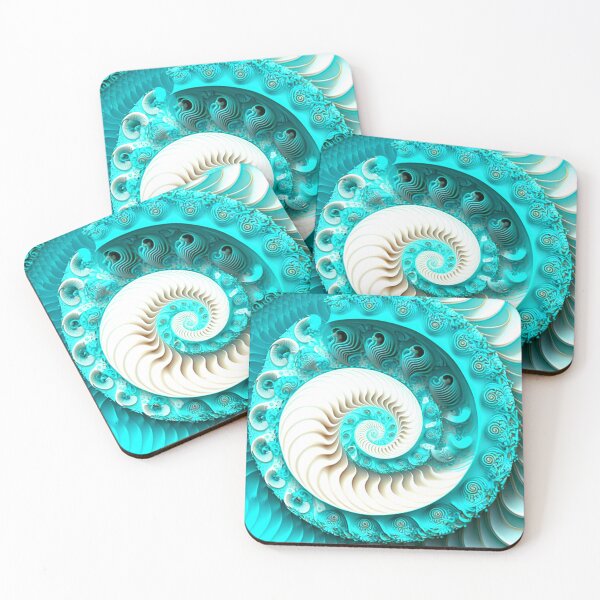 Item preview, Turquoise Fractal Spiral with Cream Centre designed and sold by RAGANADesign.