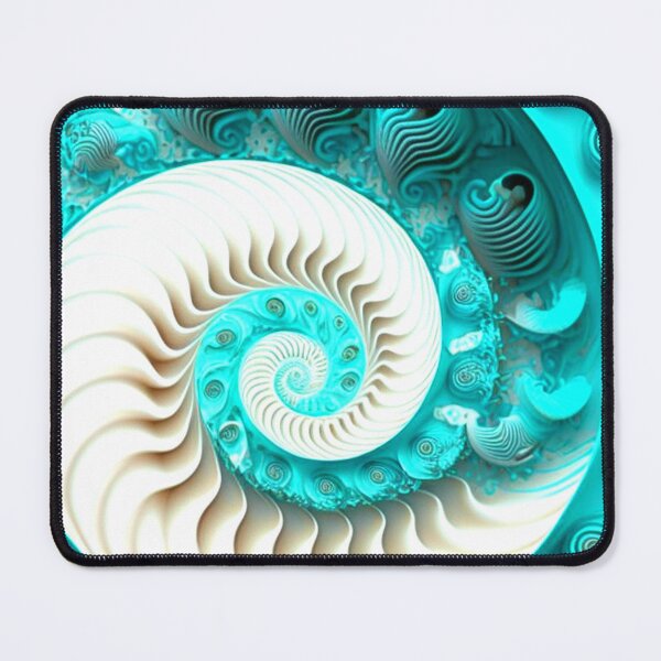 Item preview, Turquoise Fractal Spiral with Cream Centre designed and sold by RAGANADesign.