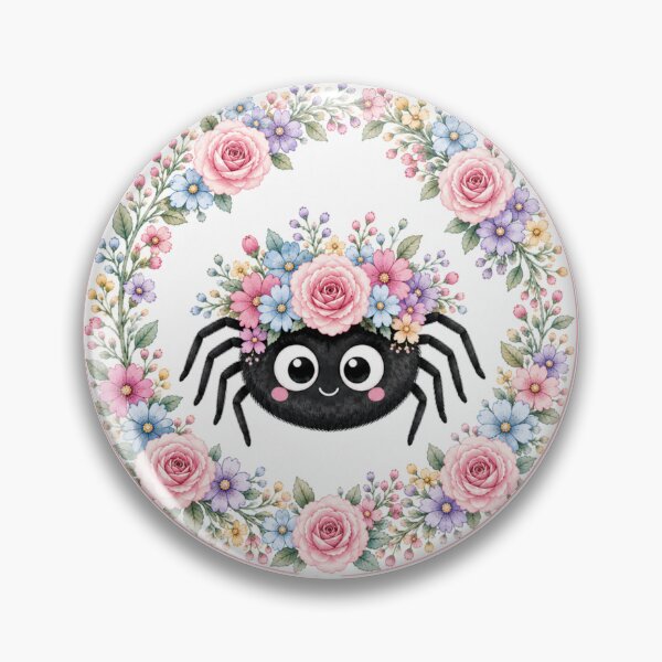 Item preview, Cute Spider in a floral wreath designed and sold by QuirkETee.