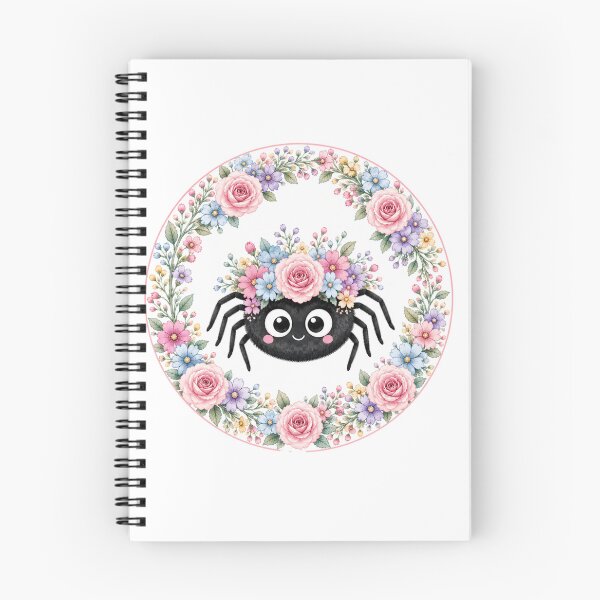 Item preview, Cute Spider in a floral wreath designed and sold by QuirkETee.
