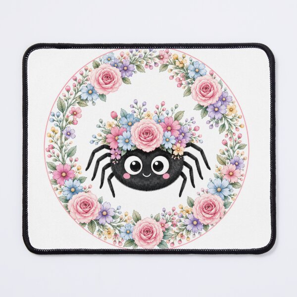 Item preview, Cute Spider in a floral wreath designed and sold by QuirkETee.