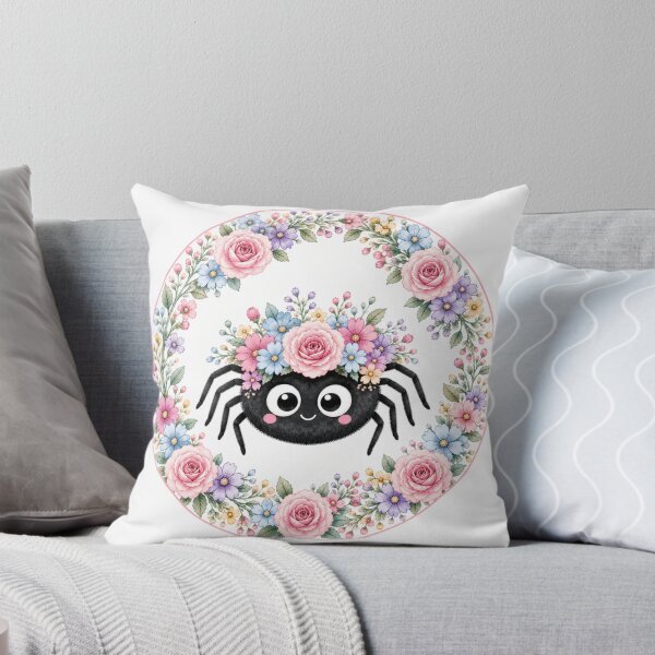 Item preview, Cute Spider in a floral wreath designed and sold by QuirkETee.