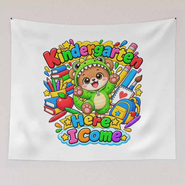 Item preview, Kindergarten Here I Come Cute Dinosaur Bear Back to School designed and sold by QuiteOrbit.