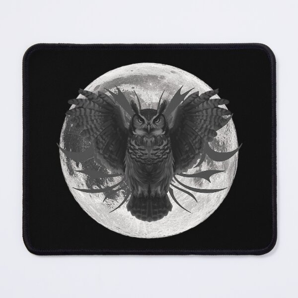 Item preview, Owl design, moons, shades of gray designed and sold by Kirei-Lily.