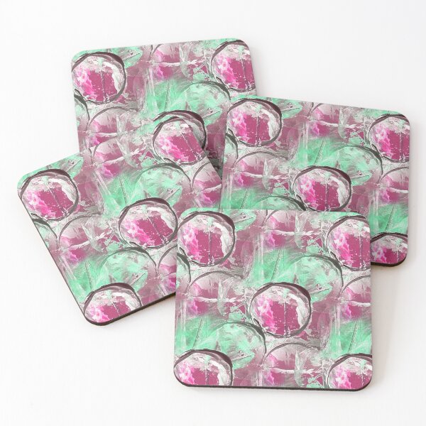 Item preview, Painterly Circle Pattern in Magenta and Green designed and sold by Artistestella.
