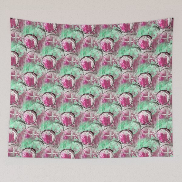 Item preview, Painterly Circle Pattern in Magenta and Green designed and sold by Artistestella.