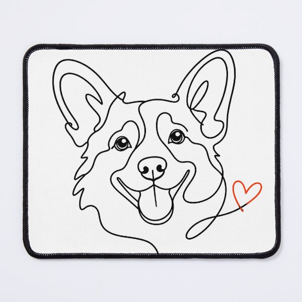 Item preview, Corgi Love One Line Art – Minimalist Dog Face with Heart designed and sold by Divakar Fashion.