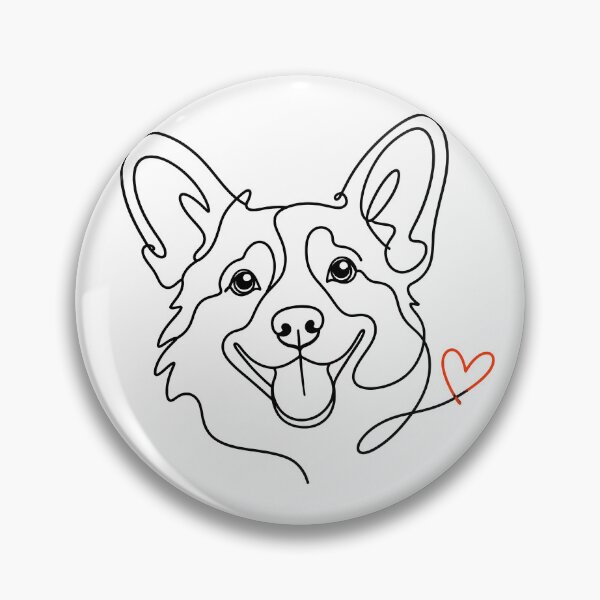 Item preview, Corgi Love One Line Art – Minimalist Dog Face with Heart designed and sold by Divakar Fashion.