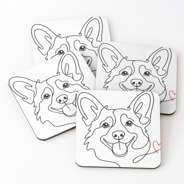 Item preview, Corgi Love One Line Art – Minimalist Dog Face with Heart designed and sold by Divakar Fashion.